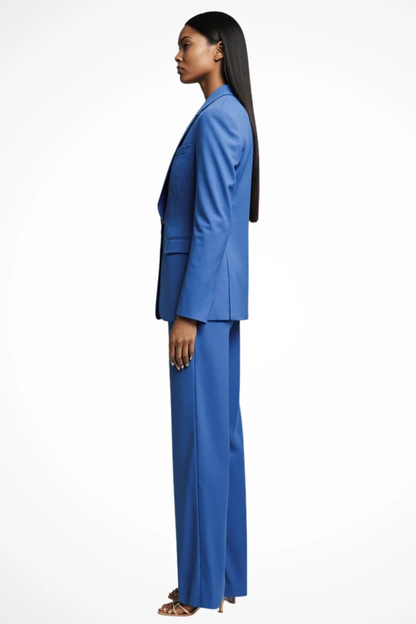 Conjunto Mujer Blazer Estructurado y Pantalones Pierna Ancha