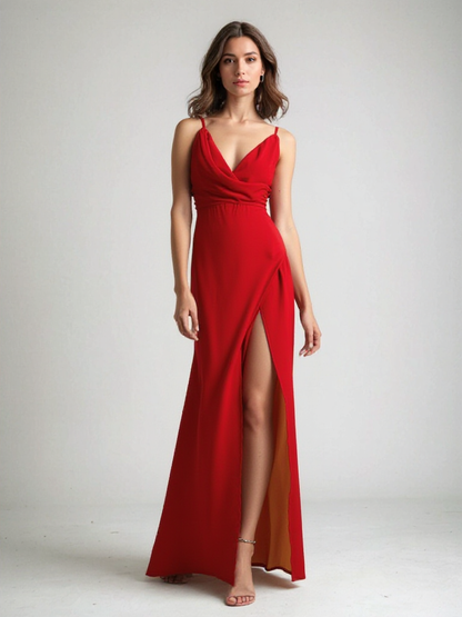 Vestido de fiesta mujer con abertura alta y diseño cómodo