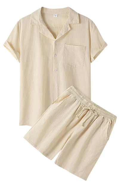 Conjunto Hombre de Verano Algodón y Lino Dos Piezas