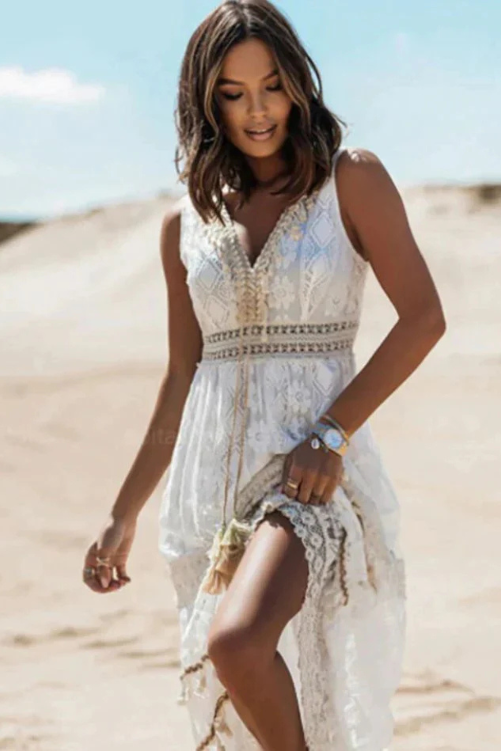 Vestido Maxi Mujer Estilo Bohemio Veraniego