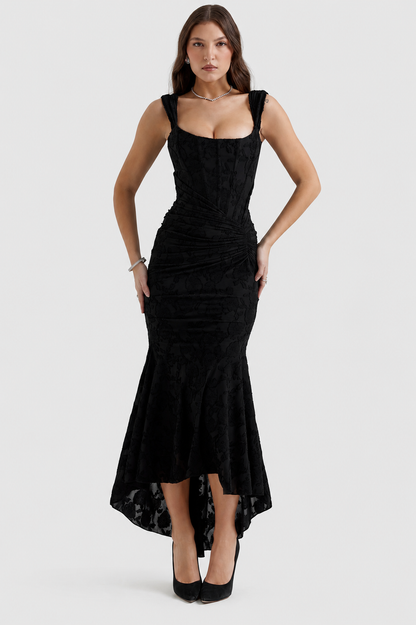 Vestido largo Mujer de encaje sin mangas