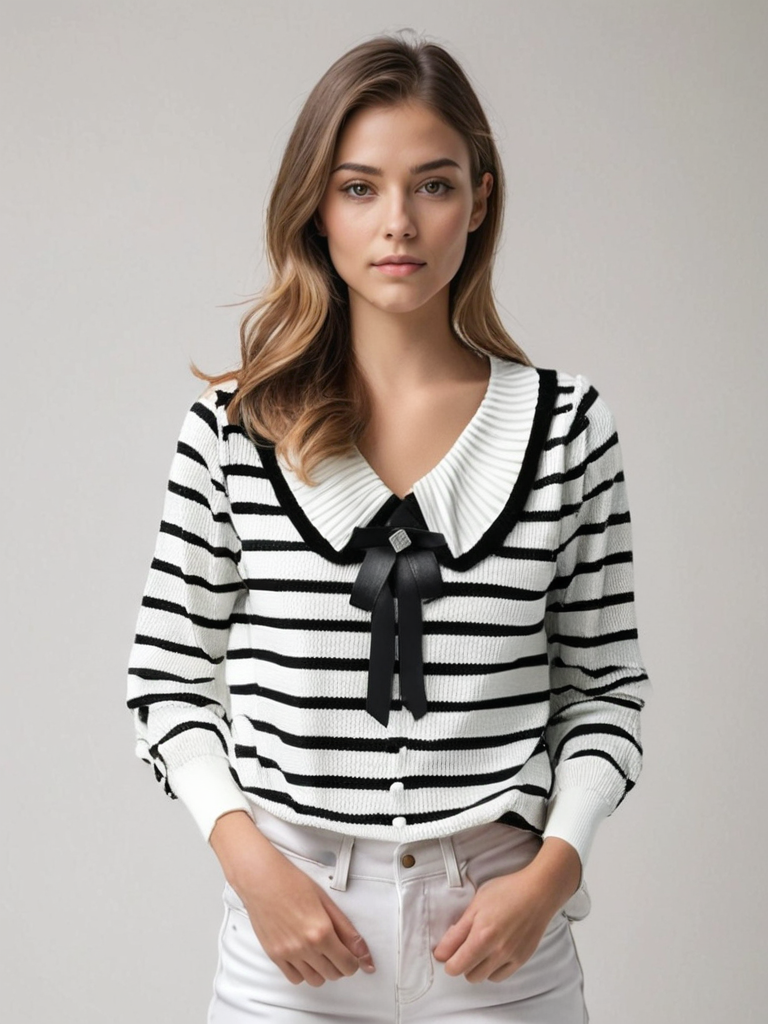 Jersey Mujer de Punto Suave Rayas Diseño Casual - Mavetta