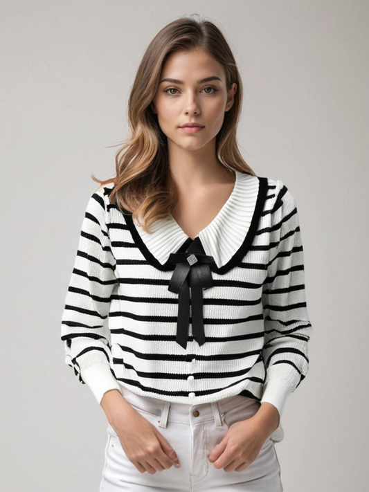 Jersey Mujer de Punto Suave Rayas Diseño Casual - Mavetta