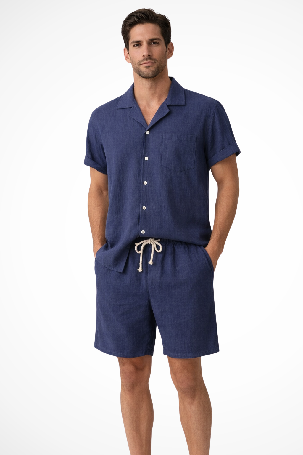 Conjunto Hombre de Verano Algodón y Lino Dos Piezas