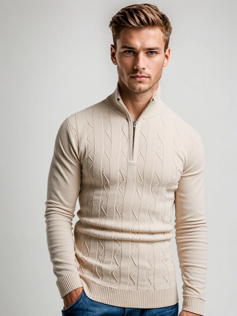 Jersey Hombre de Punto con Media Cremallera y Estilo Casual - Mavetta