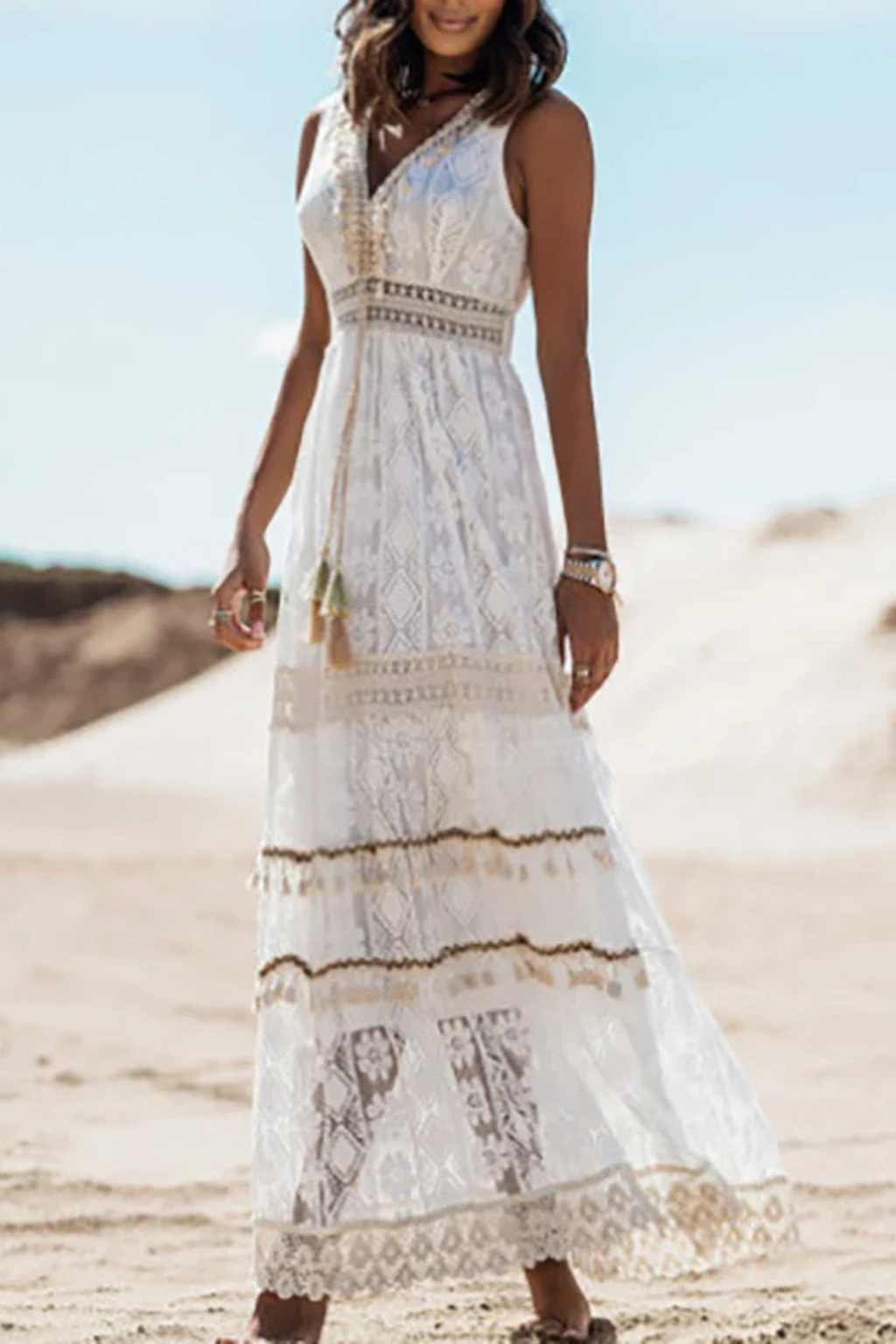 Vestido Maxi Mujer Estilo Bohemio Veraniego