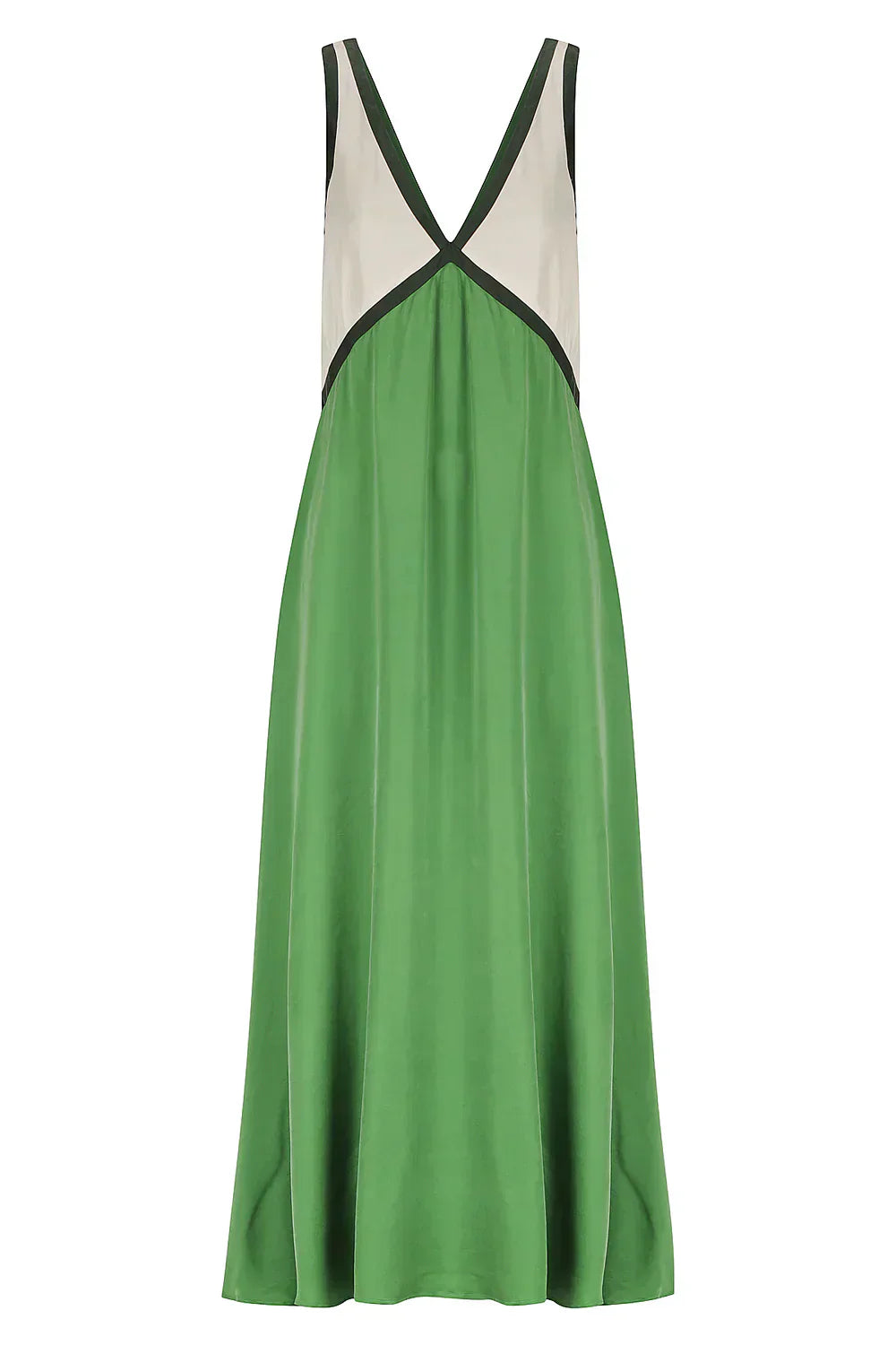 Vestido largo Mujer con escote en V y corte fluido
