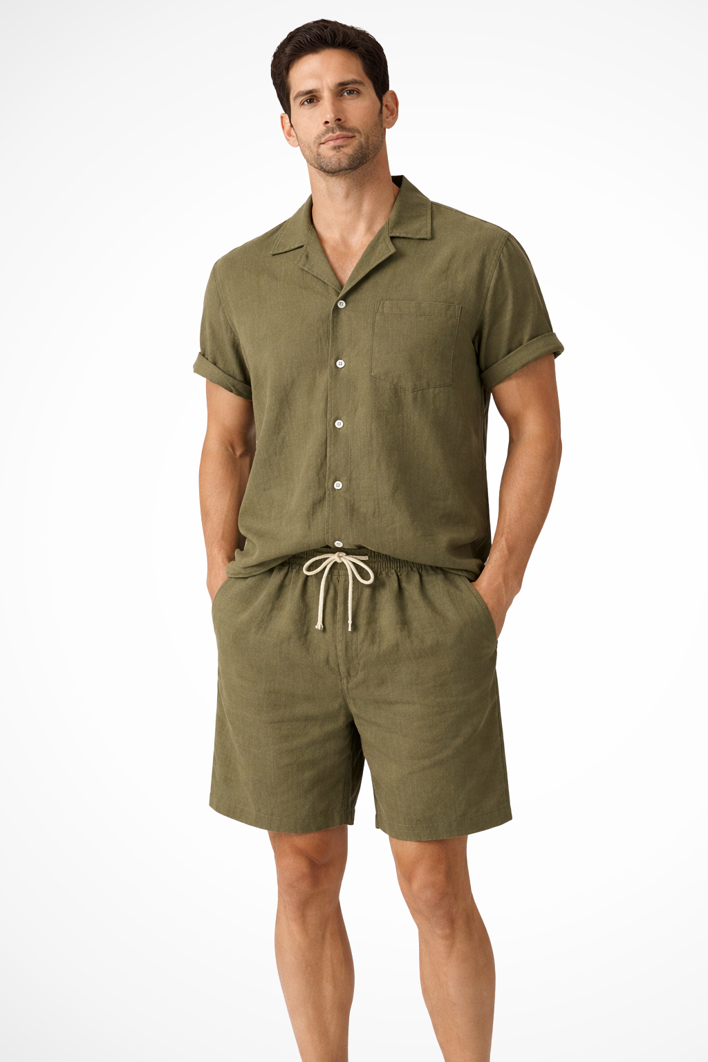 Conjunto Hombre de Verano Algodón y Lino Dos Piezas