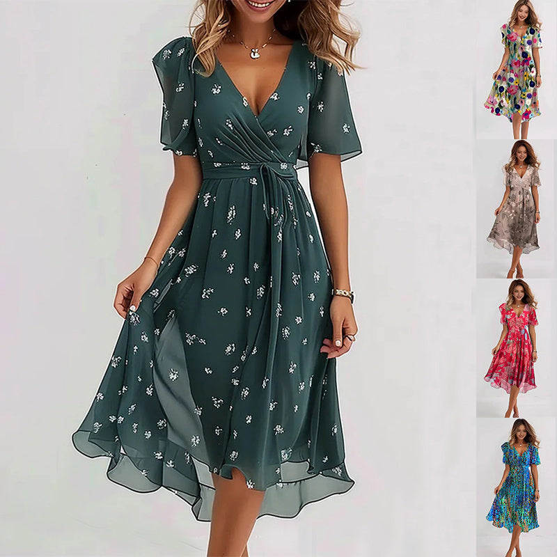 Vestido Midi Mujer Floral Elegante
