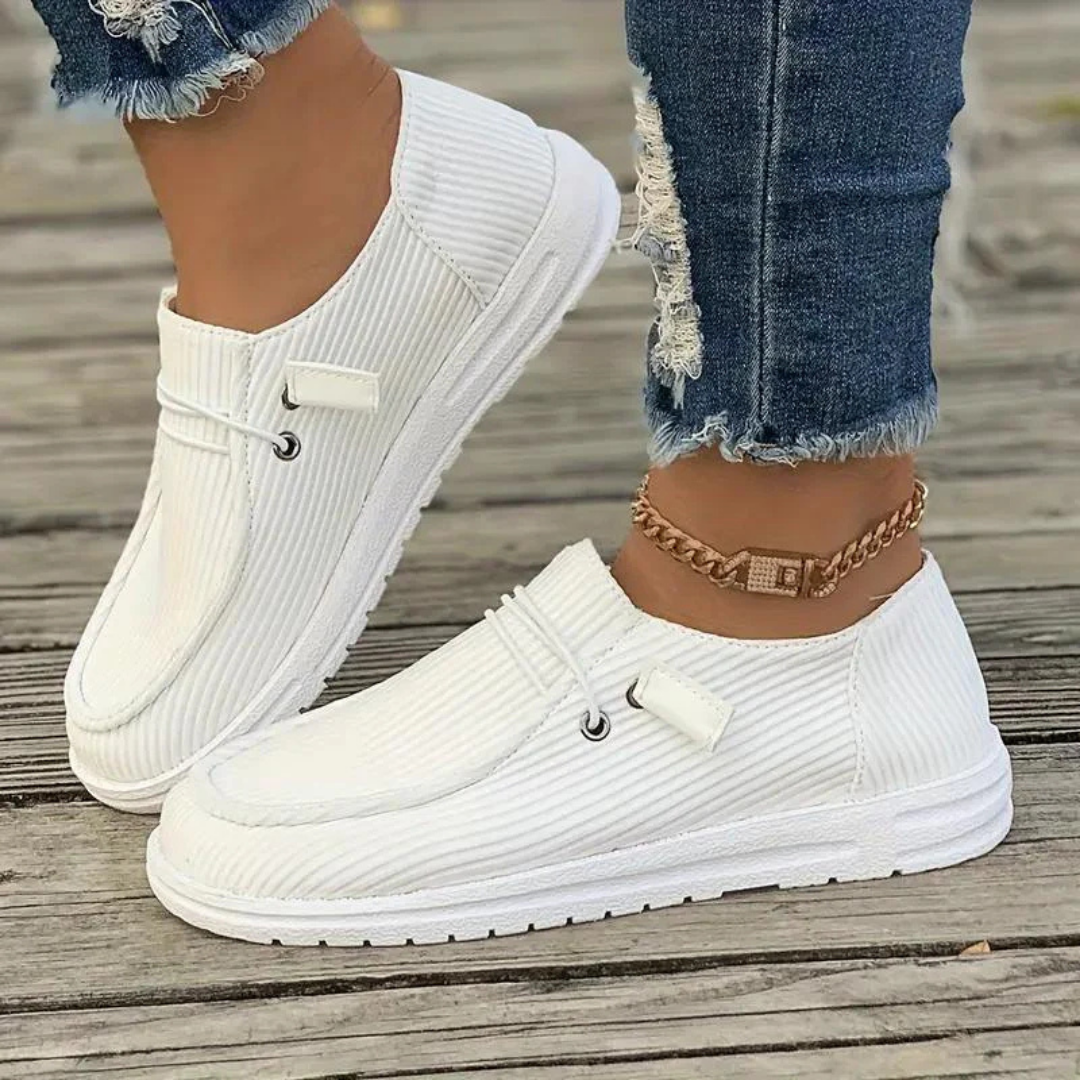 Zapatillas casual mujer con cordones y tejido transpirable