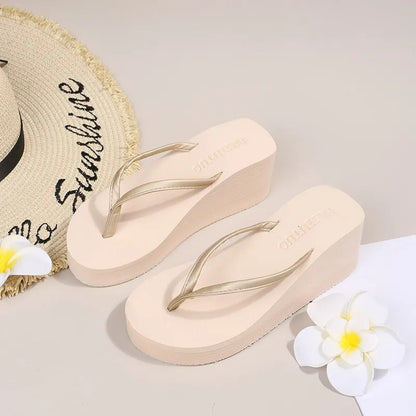 Chanclas Mujer con Cuña y Tira Minimalista