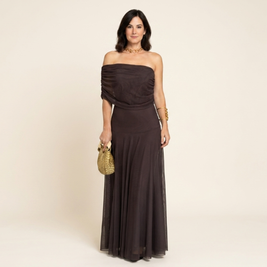 Vestido Mujer Mesh Asimétrico - Mavetta