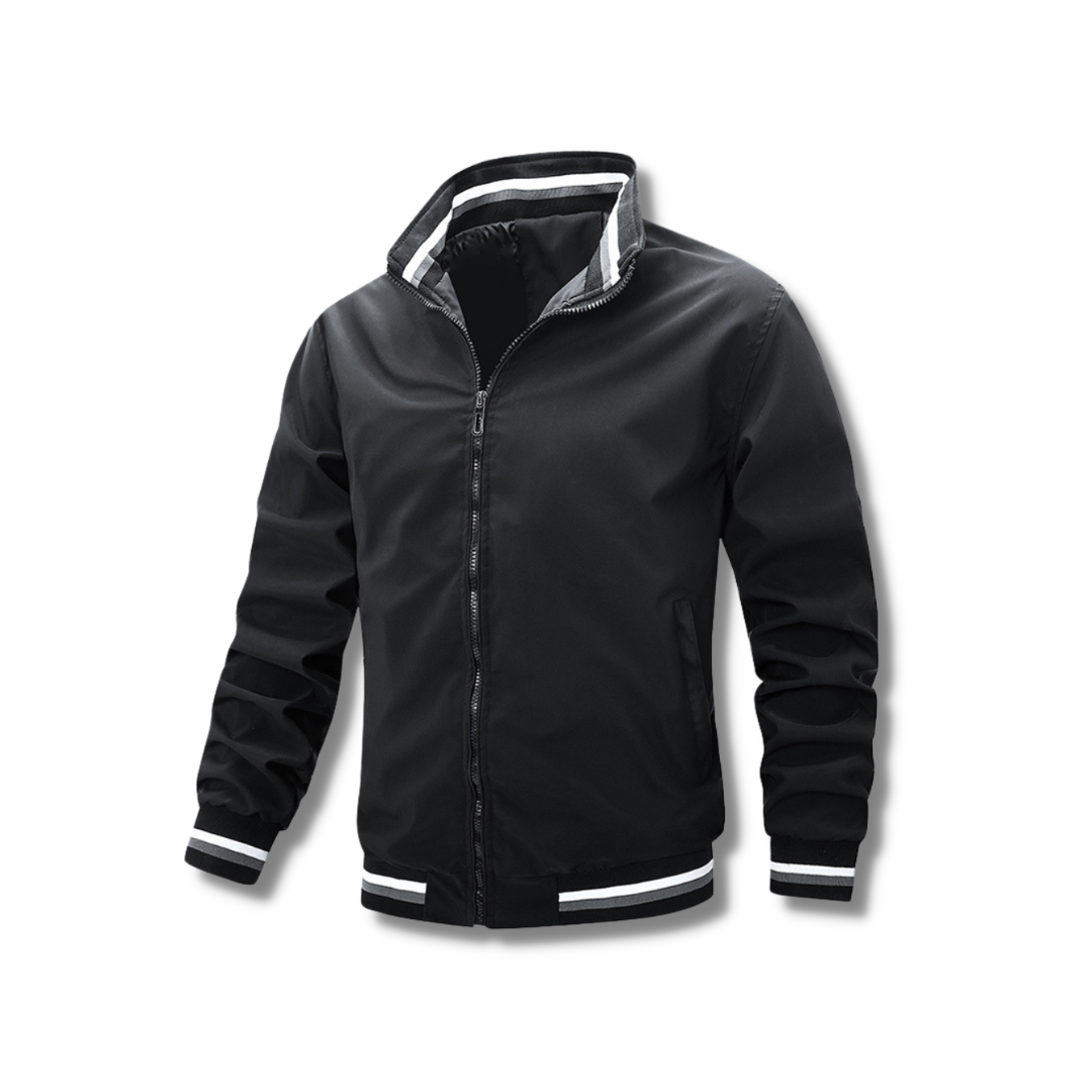 Chaqueta Hombre con Cremallera y Detalles en Material Técnico - Mavetta