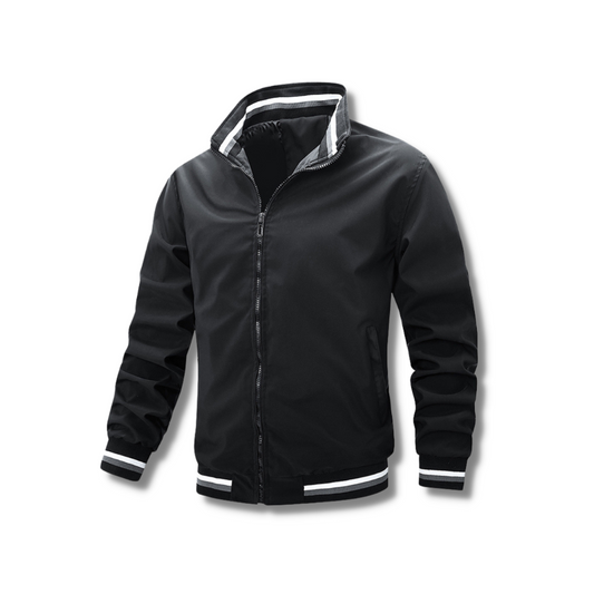 Chaqueta Hombre con Cremallera y Detalles en Material Técnico - Mavetta
