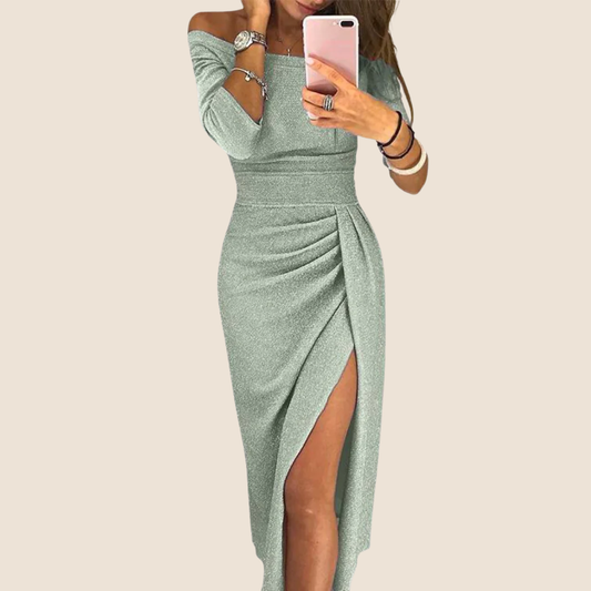 Vestido maxi Mujer cuello halter fluido - Mavetta