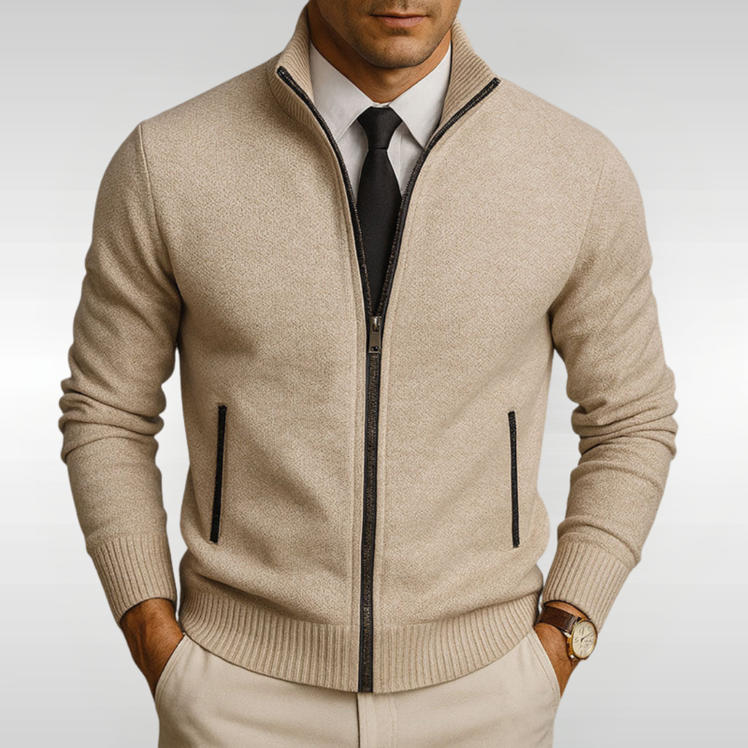 Chaqueta Punto Hombre con Cremallera Ajuste Casual