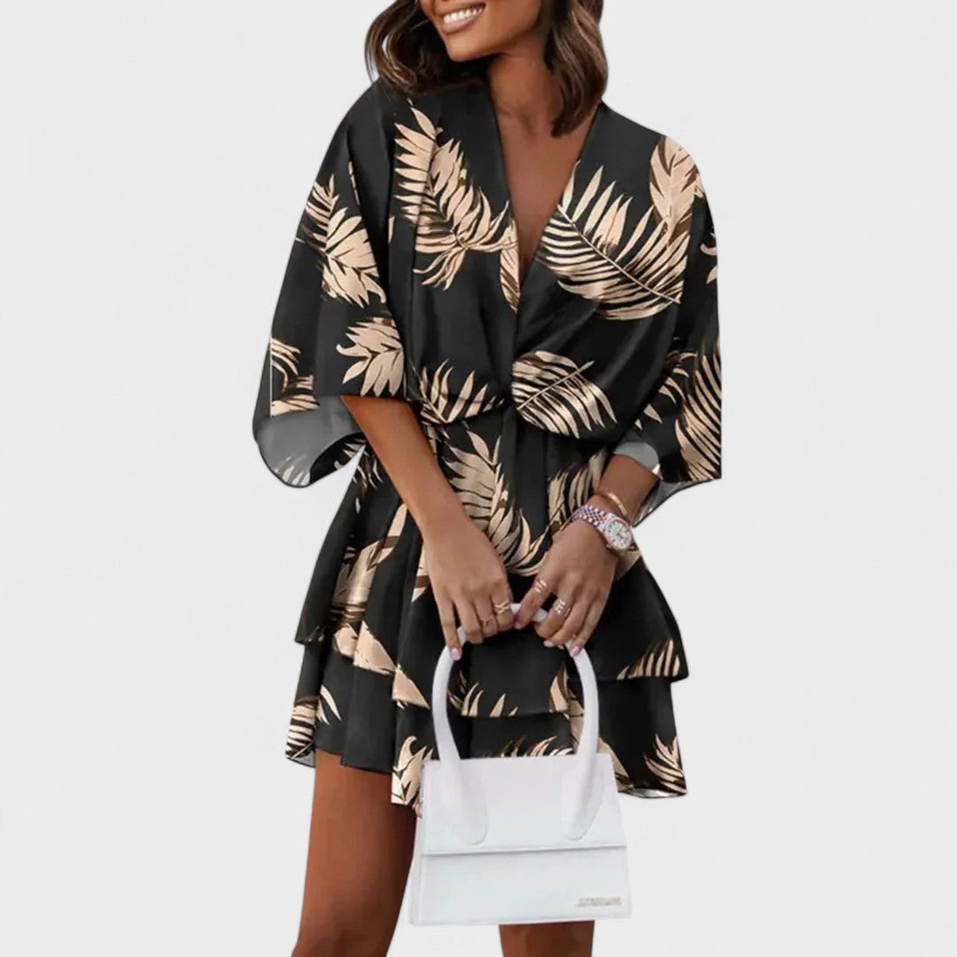 Vestido Corto Mujer Estampado Floral Ajustado