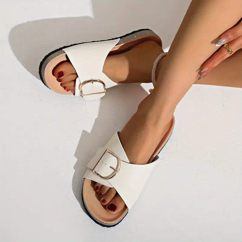 Sandalias Mujer Hebilla Ajustable Suela de Corcho