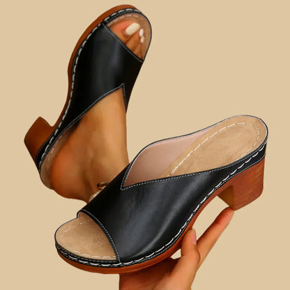 Sandalias Ortopédicas Mujer Tacón Grueso Diseño Abierto