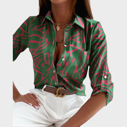 Blusa Mujer Estampado Moderno Corte Sofisticado Versátil - Mavetta