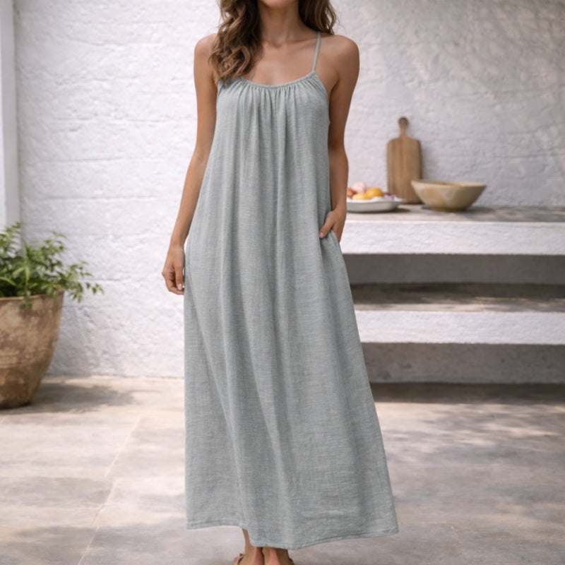 Vestido maxi mujer Tirantes finos Corte suelto
