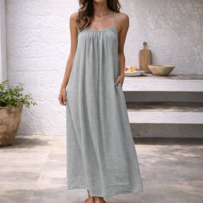 Vestido maxi mujer Tirantes finos Corte suelto