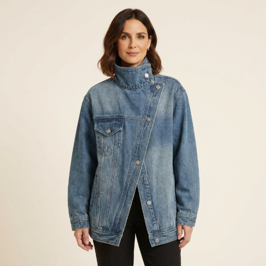 Chaqueta Mujer Asimétrica Urbana Botones - Mavetta