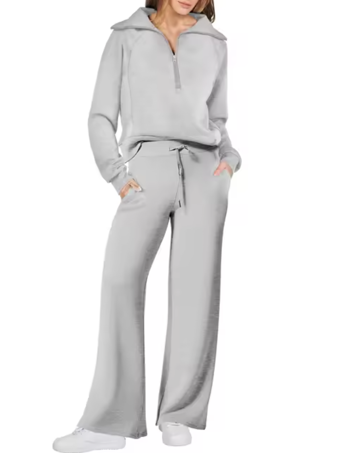 Sudadera Mujer con Cuello Alto y Puños Ajustados