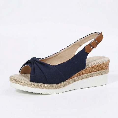 Sandalias Mujer Cuña Plataforma Comoda Cierre Hebilla Casual