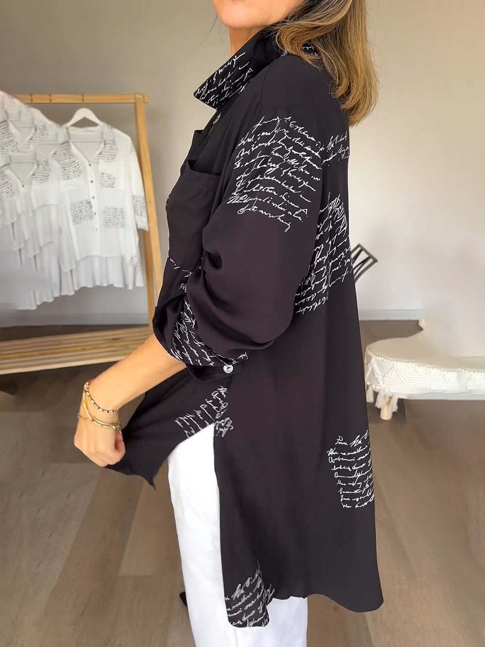 Camisa Mujer Algodón Básica Corte Relajado Estilo Moderno