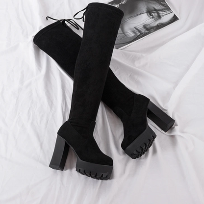 Botas overknee mujer ligeras con tacón alto elegante