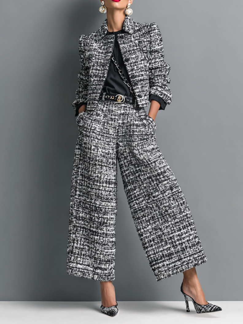 Conjunto Mujer Chaqueta Manga Larga y Pantalones Informales Comodos