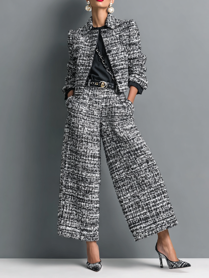 Conjunto Mujer Chaqueta Manga Larga y Pantalones Informales Comodos
