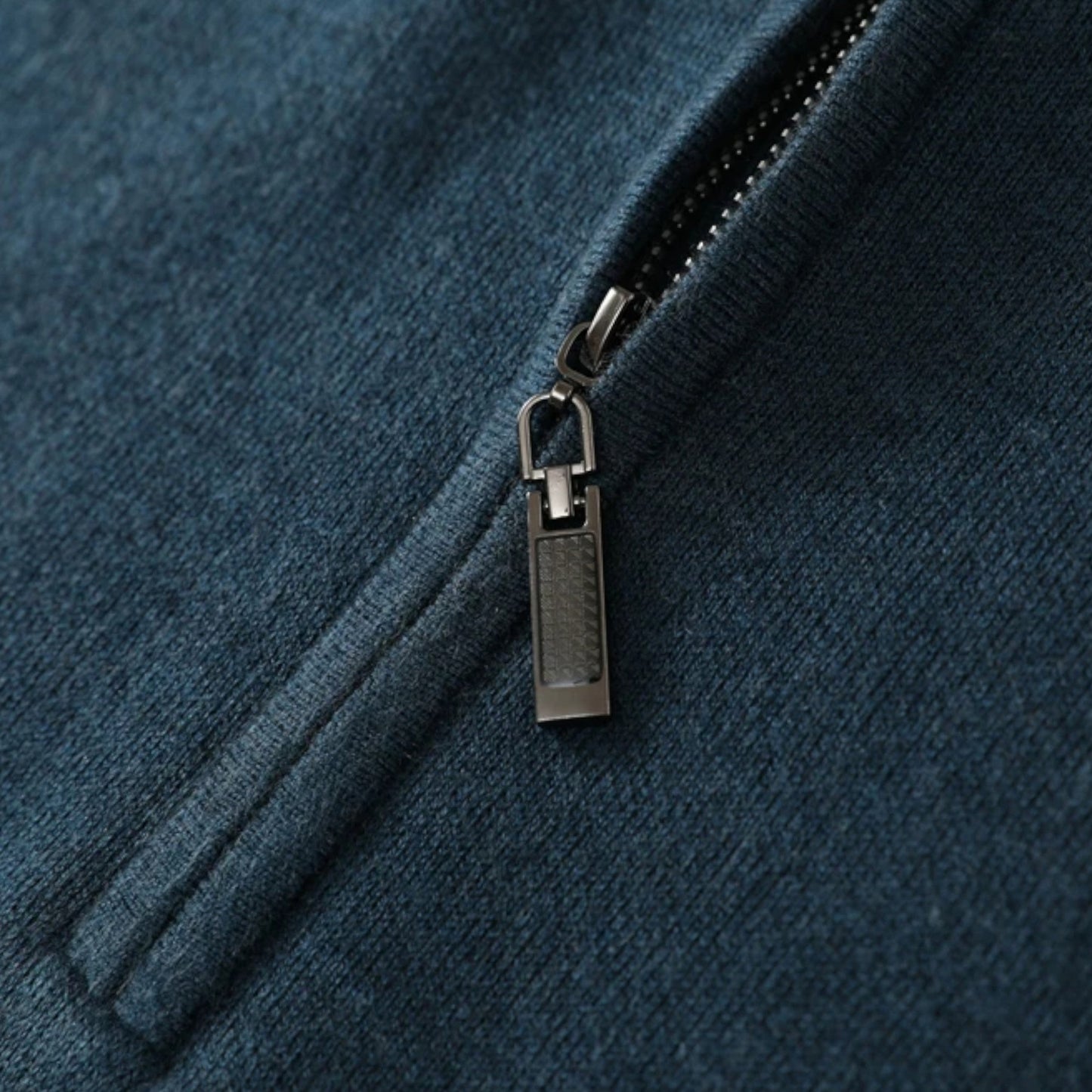 Suéter Hombre Lana Merino Media Cremallera Cuello Semi Alto