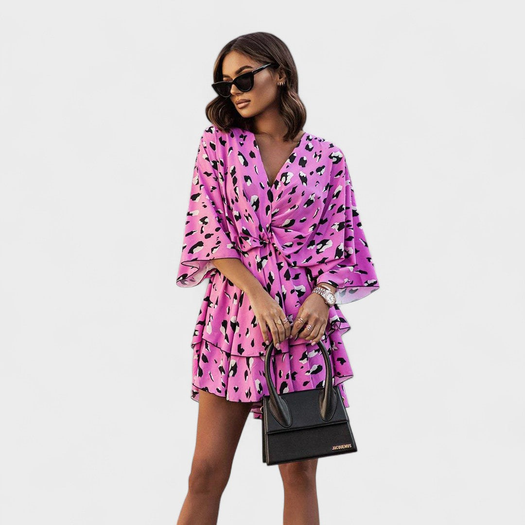 Vestido Corto Mujer Estampado Floral Ajustado