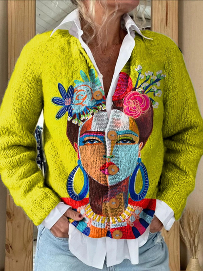 Jersey mujer de punto suave estilo versátil