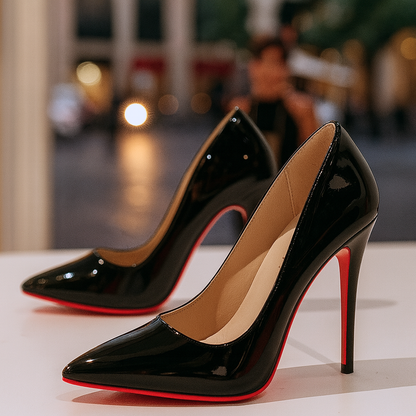 Tacones Mujer de Charol Punta Afilada Tacón Alto Elegante