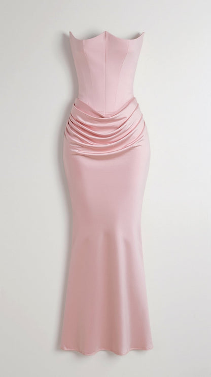 Vestido maxi mujer de boda silueta columna elegante