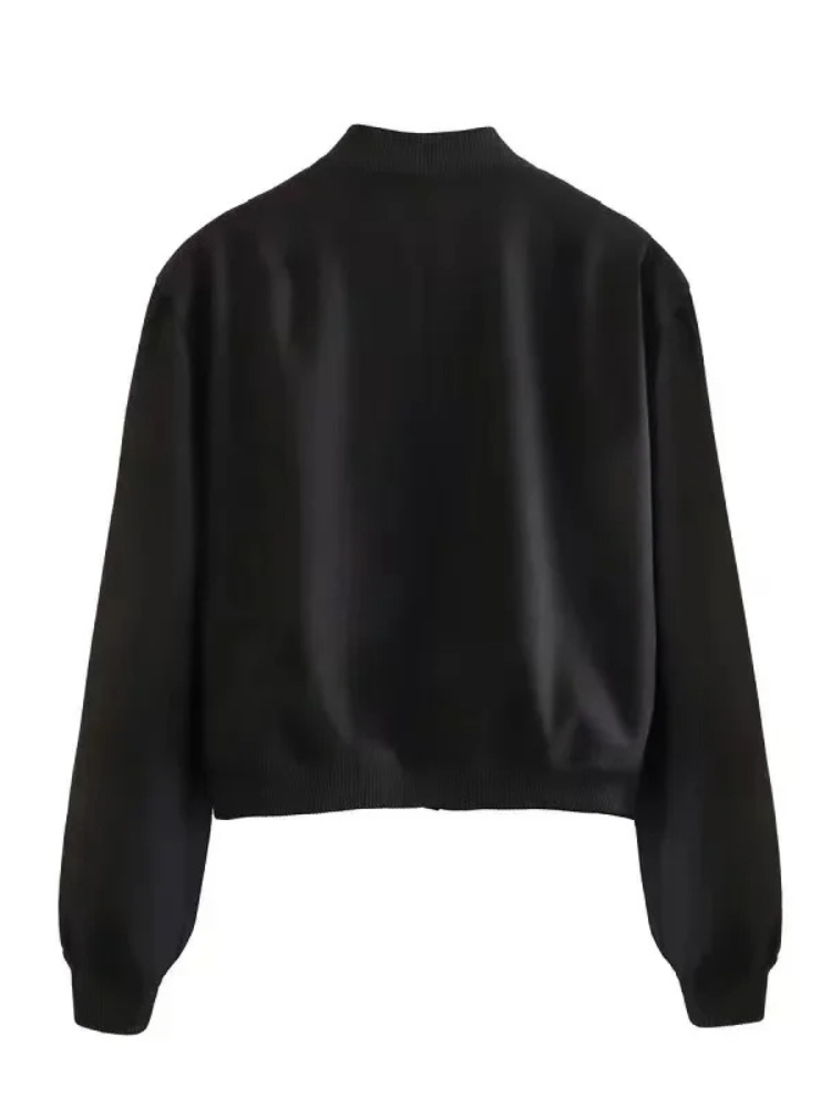 Chaqueta bomber Mujer corta con botones y bolsillos funcionales