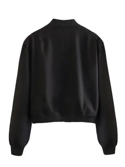 Chaqueta bomber Mujer corta con botones y bolsillos funcionales