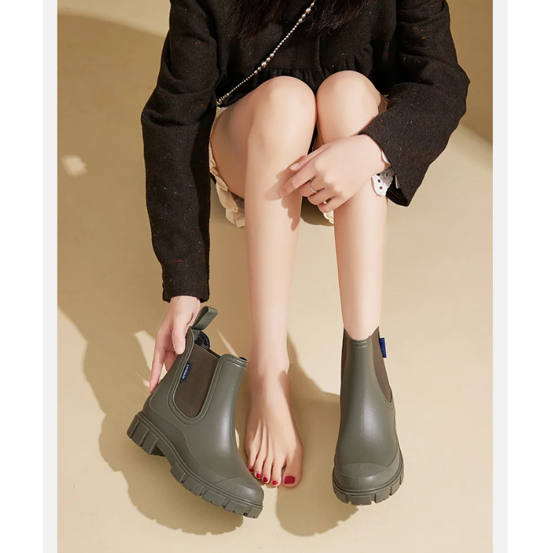 Botas Chelsea Mujer Impermeables con Tiradores