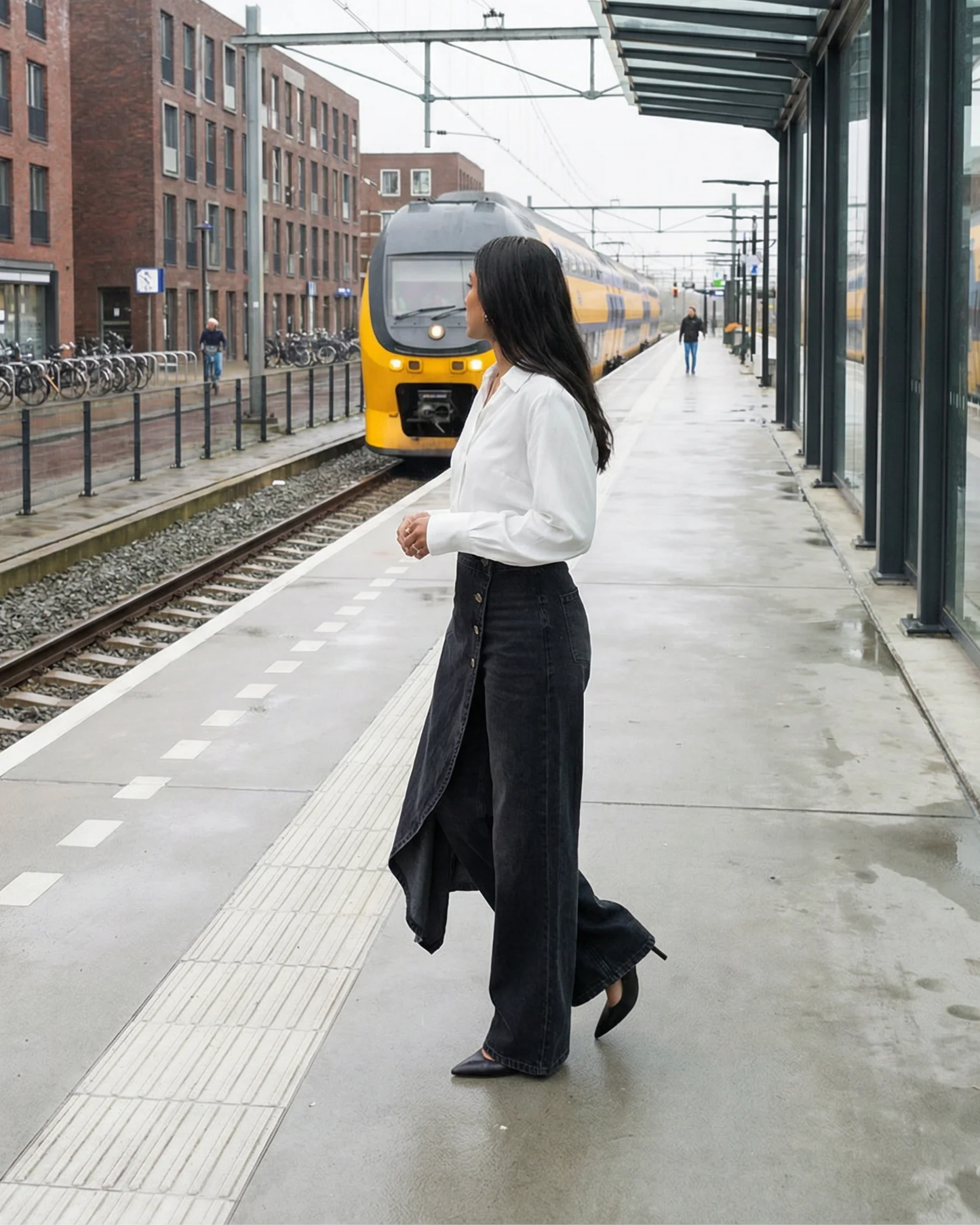 Pantalones vaqueros mujer corte recto y ajuste cómodo