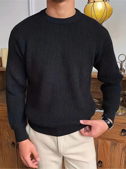 Jersey Hombre de Punto Grueso Cuello Redondo
