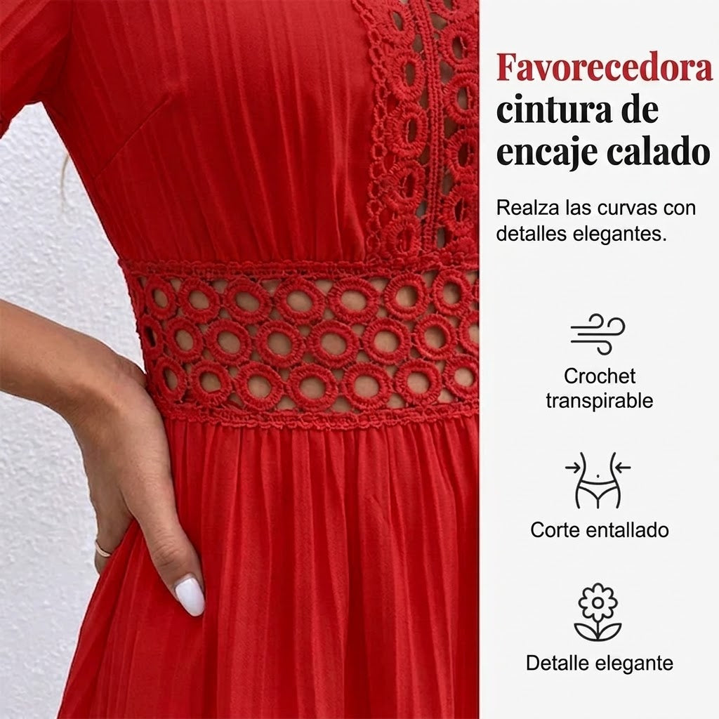 Vestido verano mujer con encaje y corte cómodo