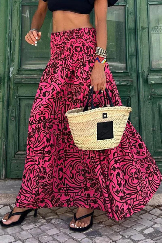 Falda larga mujer de talle alto estilo maxi - Mavetta
