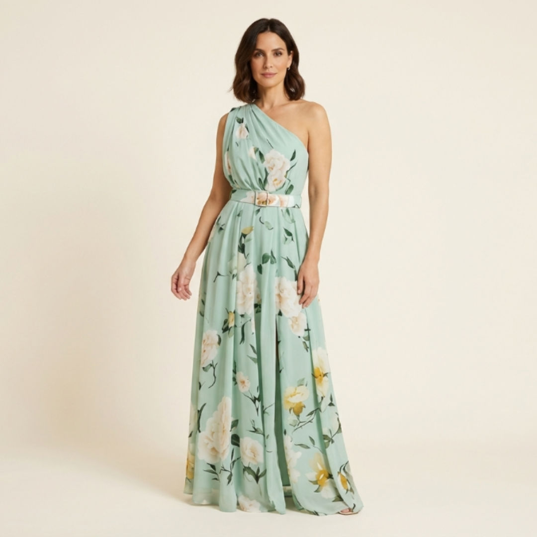 Vestido largo mujer floral un solo hombro - Mavetta