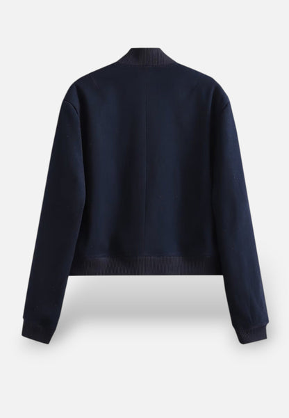 Chaqueta Bomber Mujer Corta Botonadura Simple Bolsillos