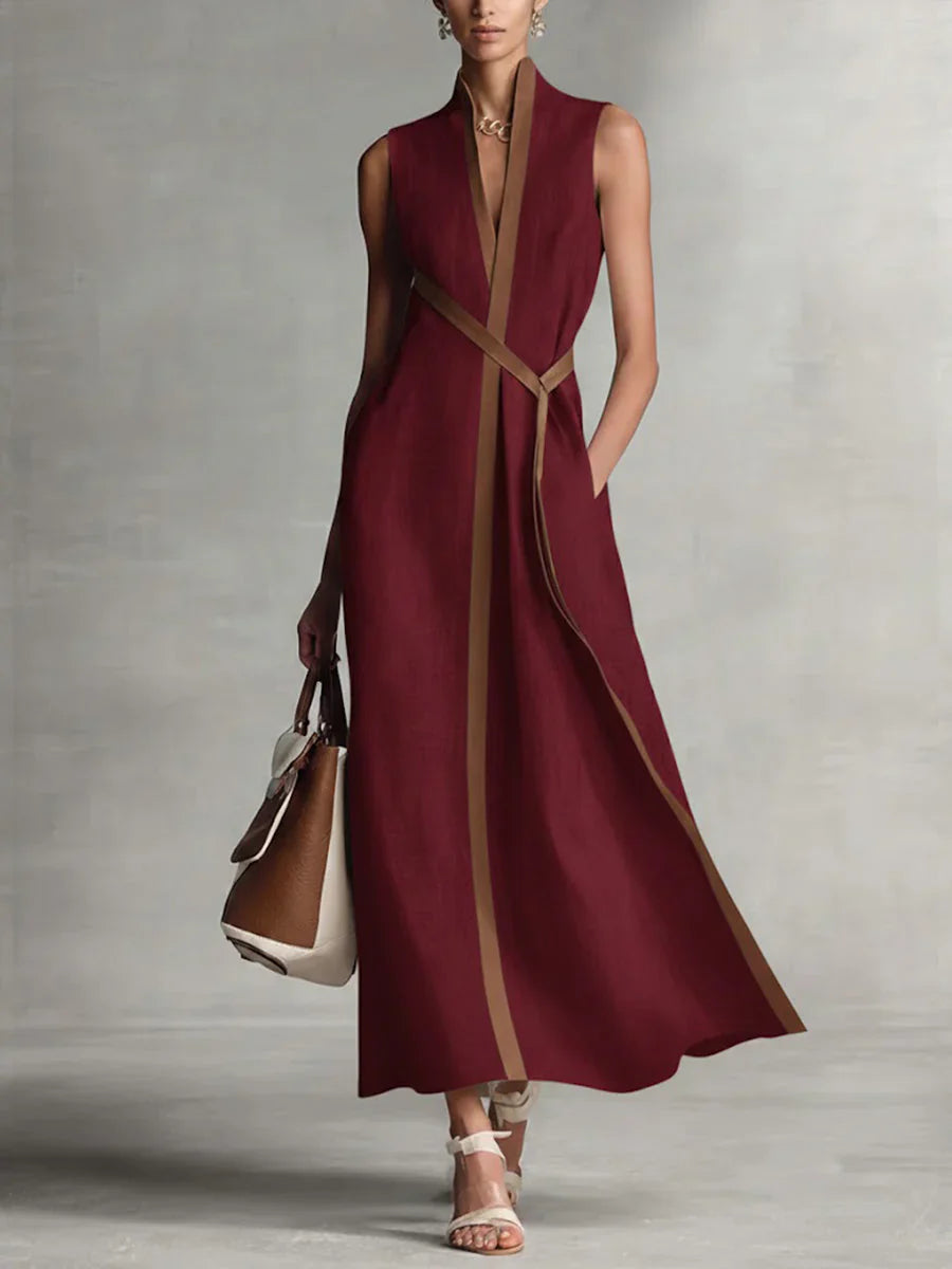 Vestido largo mujer cruzado ajustado