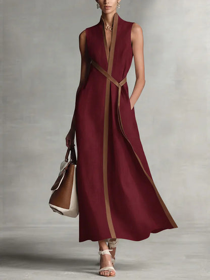 Vestido largo mujer cruzado ajustado