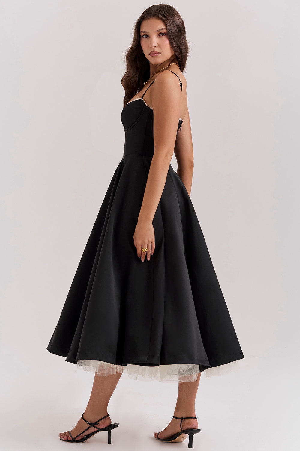 Vestido Midi Mujer Cocktail Elegante Ajuste Clásico